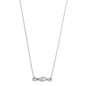 Silver rhodium double infinity necklace 