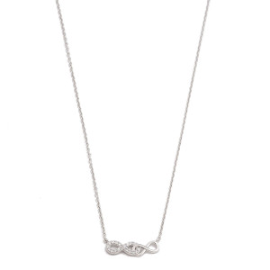Sterling silver 925° cz double infinity necklace