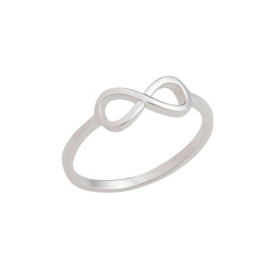 Sterling silver 925° plain infinity ring 