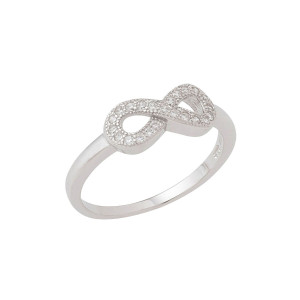 Sterling silver 925° cz infinity ring