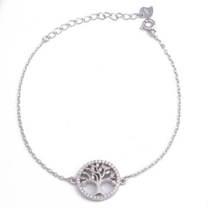 Sterling silver 925°  cz tree of life bracelet