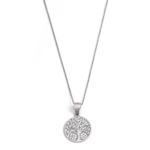 Sterling silver 925° cz tree of life pendant. Chain not included.