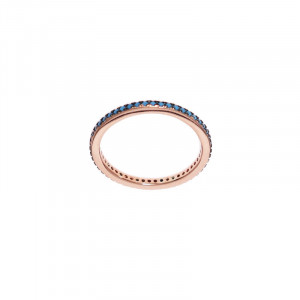 Sterling silver 925° rose plated nano blue  eternity ring