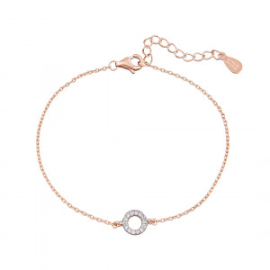 Sterling silver 925°  rose plated cz circle bracelet