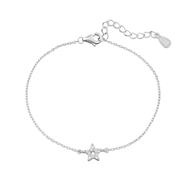 Sterling silver 925°  cz star bracelet