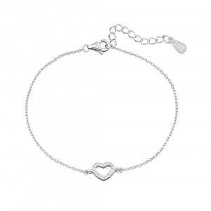 Sterling silver 925°  cz heart bracelet