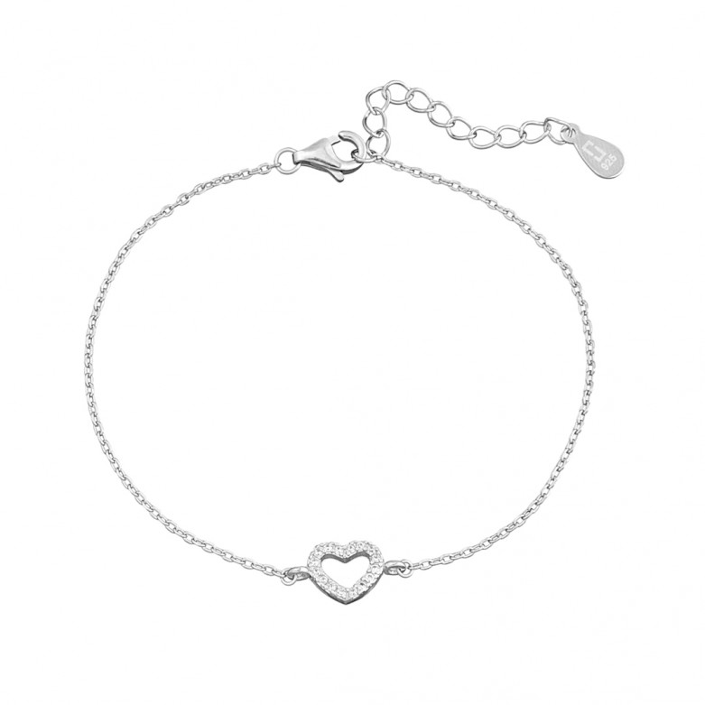 Sterling silver 925°  cz heart bracelet