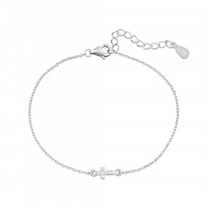 Sterling silver 925°  cz cross bracelet