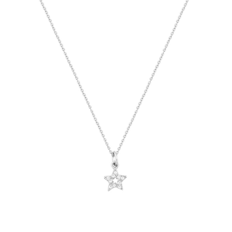 Sterling silver 925° cz star pendant on a 40cm  chain