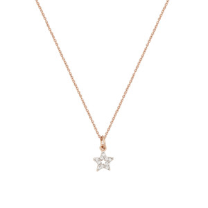 Sterling silver 925° rose plated clear cz star pendant on a 40cm  chain