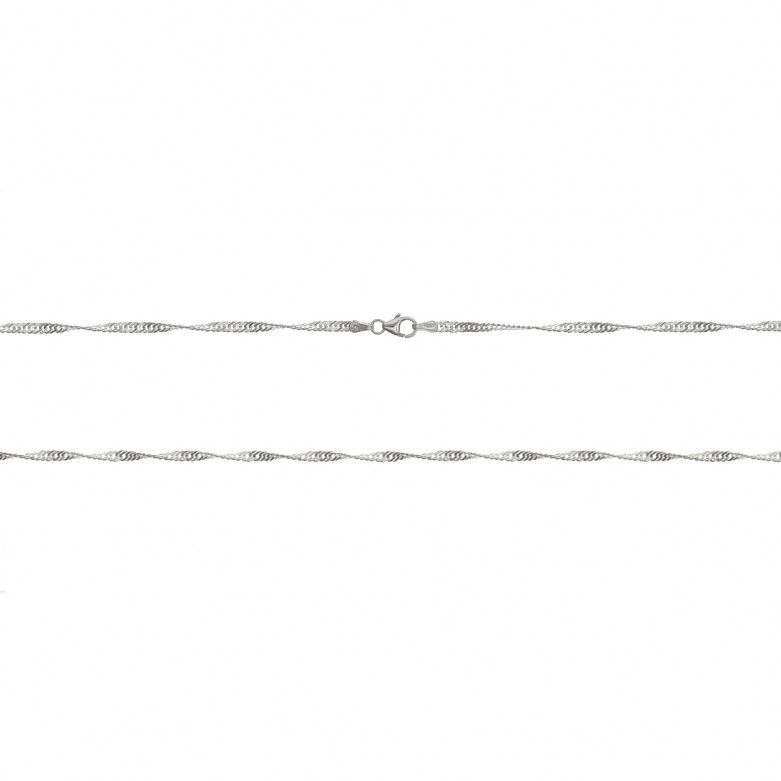Sterling Silver 925°.Singapore chain 45cm, 025 gauge.