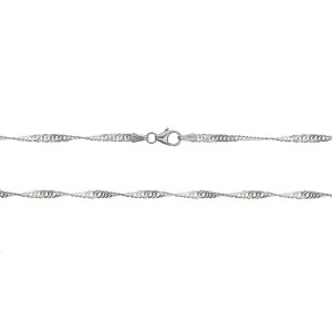 Sterling Silver 925°.Singapore chain 45cm, 040 gauge.