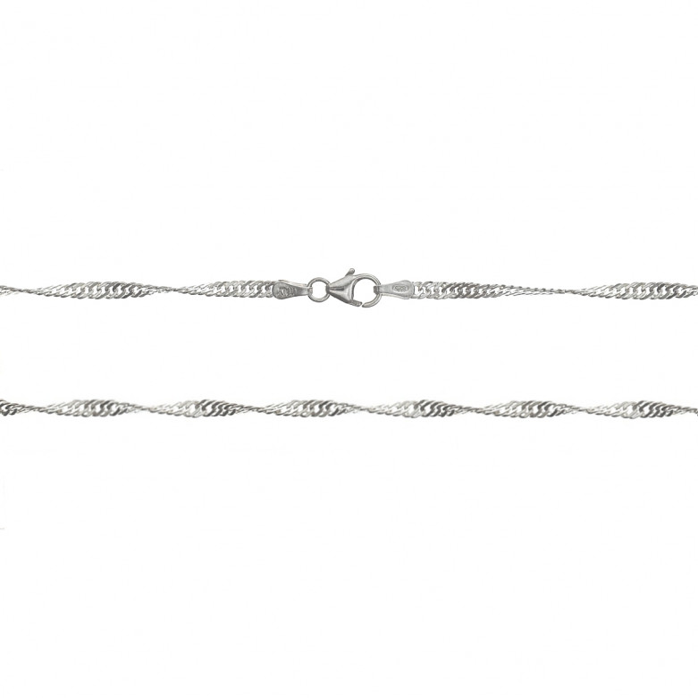 Sterling Silver 925°.Singapore chain 45cm, 040 gauge.