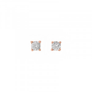 Sterling silver 925° 4mm rose plated cz studs.