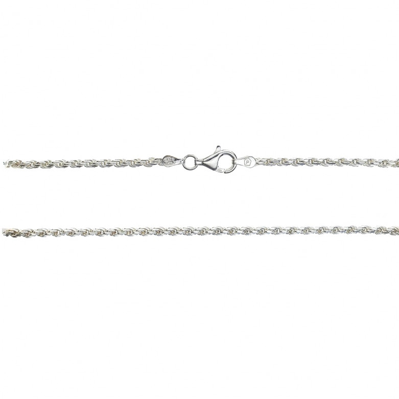 Sterling Silver 925°.Rope chain 80cm, 050 gauge.