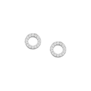 Sterling silver 925°. Clear cz circle earring