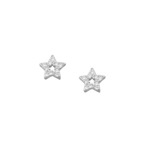 Sterling silver 925°. Clear cz star earring