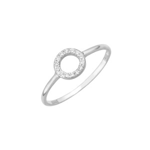 Sterling silver 925° clear cz circle ring