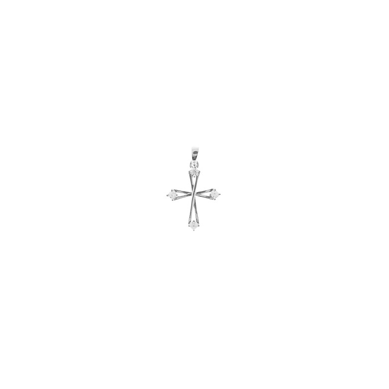 Sterling Silver 925°.c.z. Cross pendant 13mmx15mm