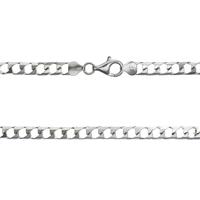 Sterling Silver 925° .Square curb neck chain 55cm, 250 gauge.