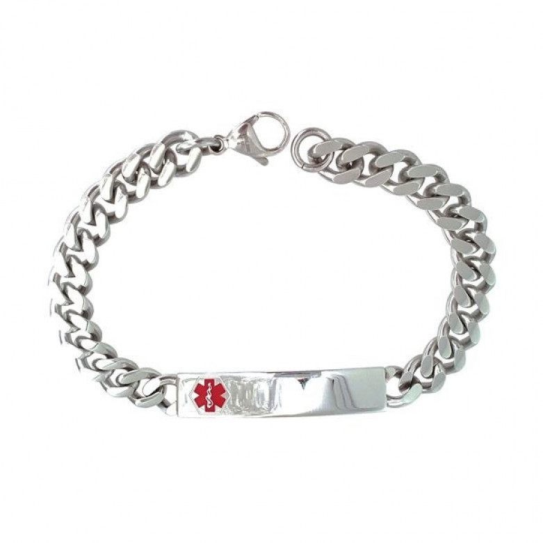 Stainless s bracelet red medical logo