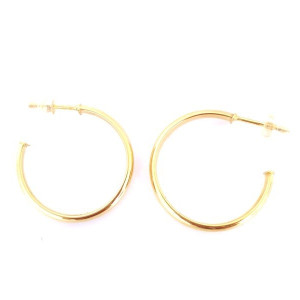 9ct gold hoop earring 3mm x 21mm with silicone butterflies.