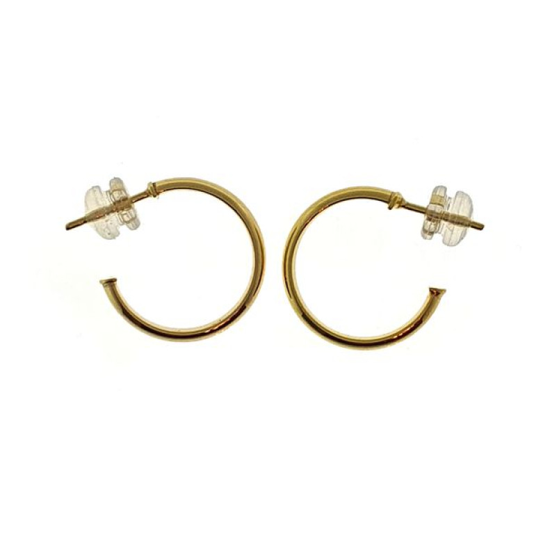 9ct yellow gold d-shape hoop 3mm x 15mm