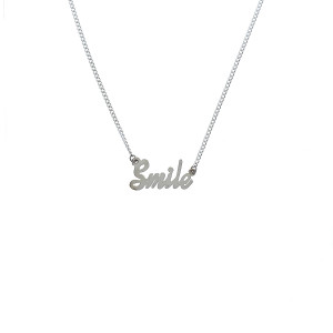 Sterling silver 925° smile, hand cut with a 40cm curb chain