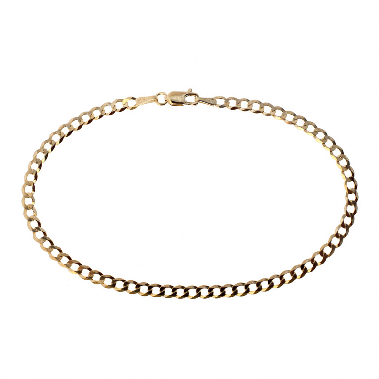 9ct yellow gold curb bracelet 19cm 80 gauge