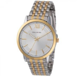 Hallmark mens two round silver wrist watch