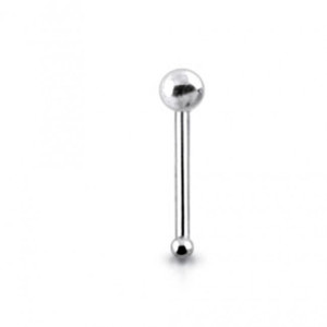 Sterling silver nose pin,1.5mm ball (top),0.6mm post, 6mm long