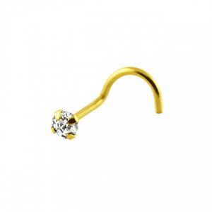 9ct yellow Gold with Genuine diamond Nose Screw.Clarity : SI1, Cut :Brilliant round full cut, Color : G