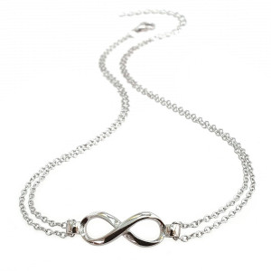 Sterling silver 925°  infinity with a double chain anklet. 