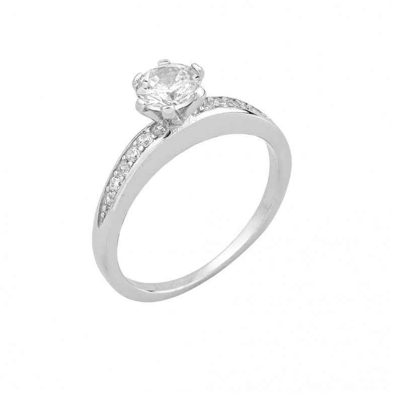 Sterling silver 925° cz solitaire ring 