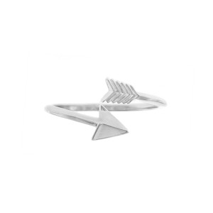 Sterling silver 925° rhodium arrow ring