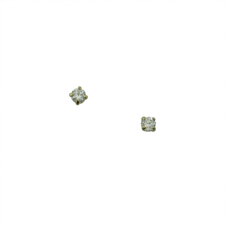 9ct yellow gold 2mm cz stud earrings.