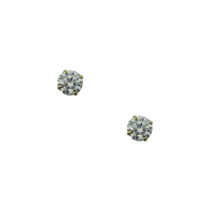9ct yellow gold 5mm cz stud earrings.