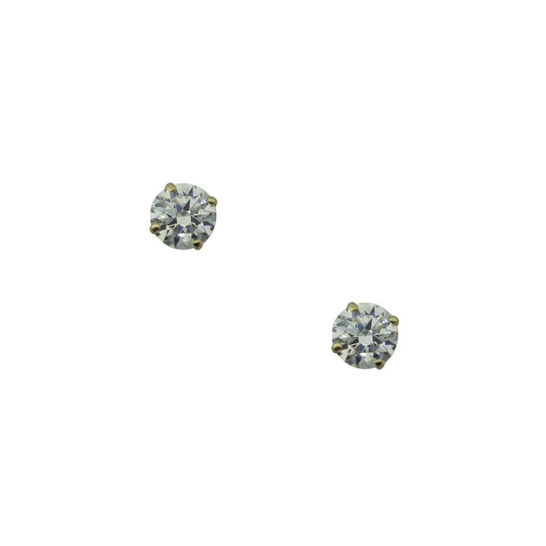 9ct yellow gold 5mm cz stud earrings.