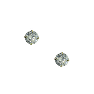 9ct yellow gold 7mm cz stud earrings.