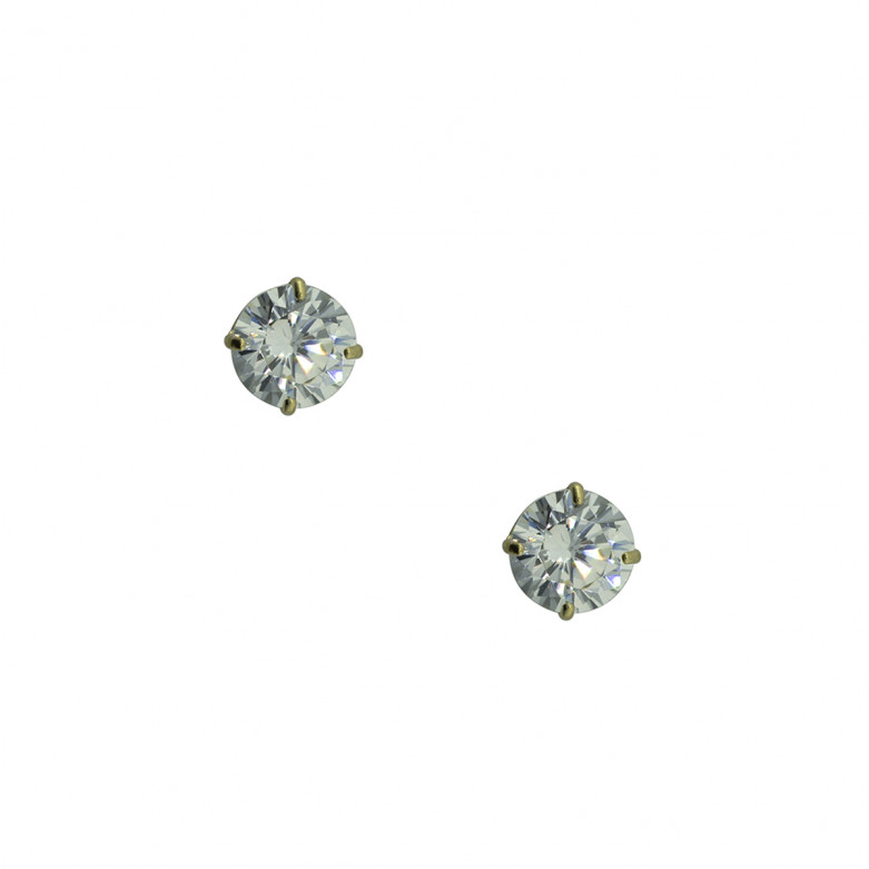 9ct yellow gold 7mm cz stud earrings.