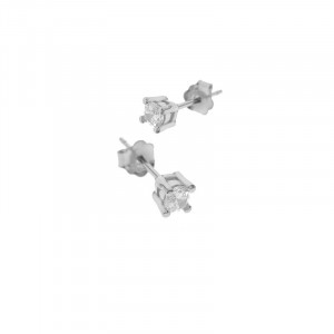 Sterling silver 925° 4mm clear round cz studs.