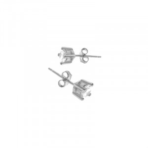 Sterling silver 925° 5mm clear round cz studs.