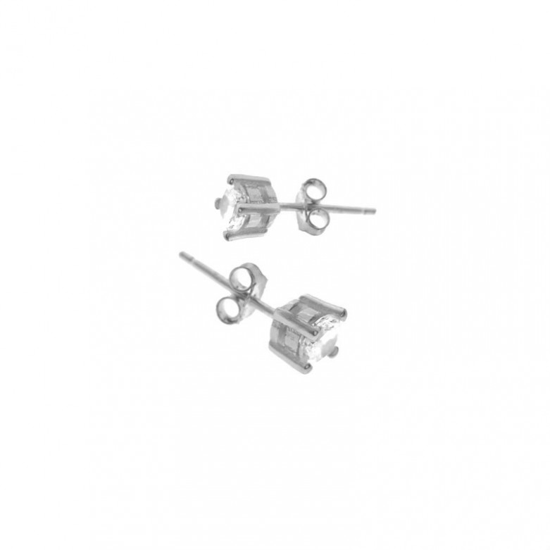 Sterling silver 925° 5mm clear round cz studs.