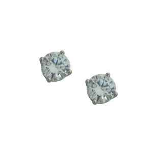 Sterling silver 925° 7mm clear round cz studs.