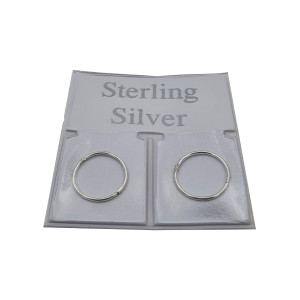 Sterling silver 925° plain hinged sleepers ,solid. School sleeper 14mm diameter (gypsy earrings)