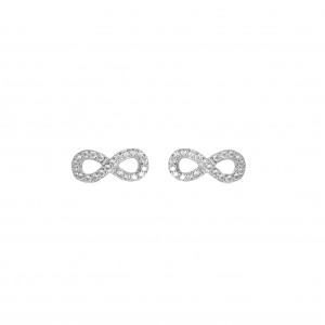 Sterling silver 925° rhodium cz infinity earring (Full Cz)