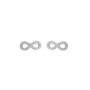 Sterling silver 925° rhodium cz infinity earring (Full Cz)