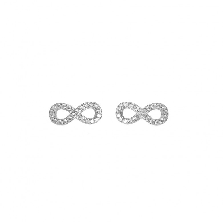 Sterling silver 925° rhodium cz infinity earring (Full Cz)