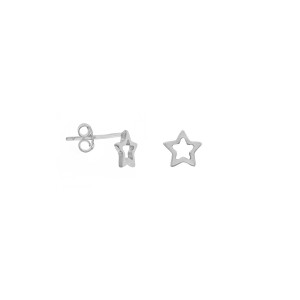 Sterling silver 925° rhodium star earring