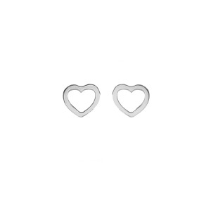 Sterling silver 925° rhodium heart earring